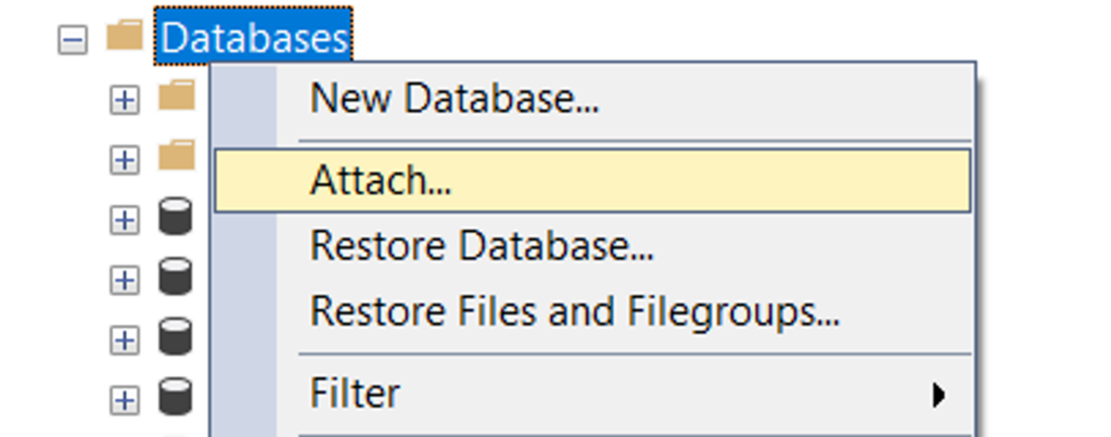 attatch sql server