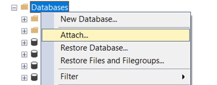 attatch sql server